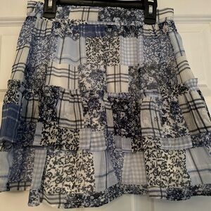 Tommy Hilfiger Blue and White Patchwork Skirt